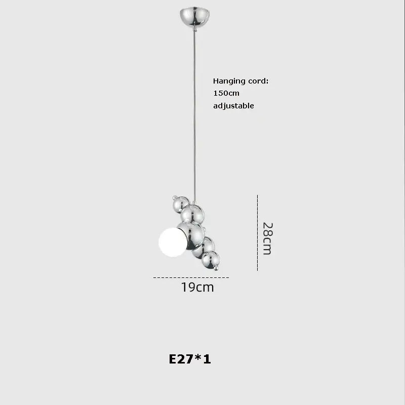 Modern gold & silver dimmable led hanging pendant light dining room