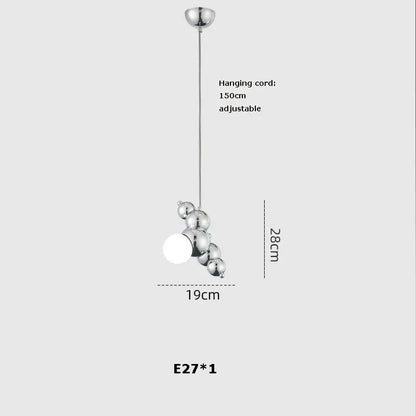 Modern gold & silver dimmable led hanging pendant light dining room