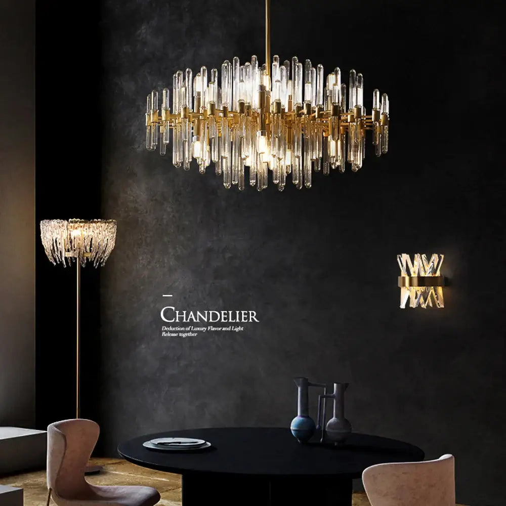 Modern gold & silver e14 led crystal pendant lights dining room