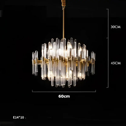 Modern gold & silver e14 led crystal pendant lights dining room
