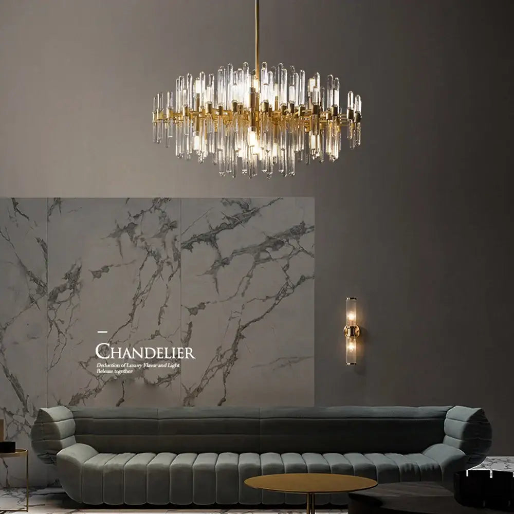 Modern gold & silver e14 led crystal pendant lights dining room