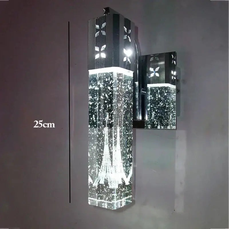 Modern gold & silver eiffel tower bubble crystal led pendant lights