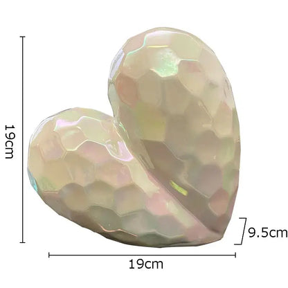 Modern gold & silver faceted ceramic statue living room home decor