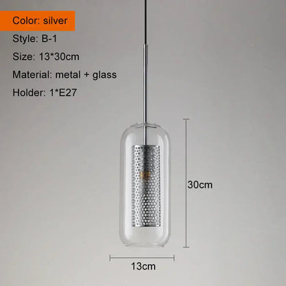 Modern gold & silver honeycomb glass pendant light kitchen fixture
