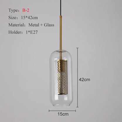 Modern gold & silver honeycomb glass pendant light kitchen fixture