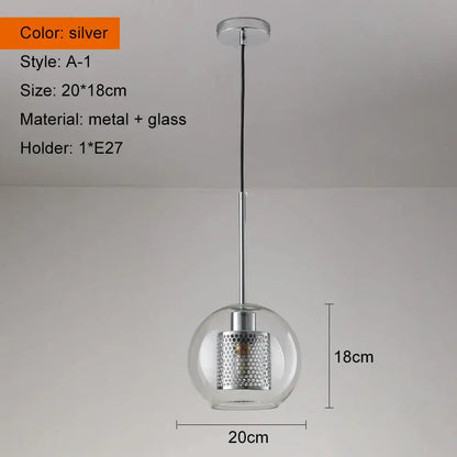 Modern gold & silver honeycomb glass pendant light kitchen fixture