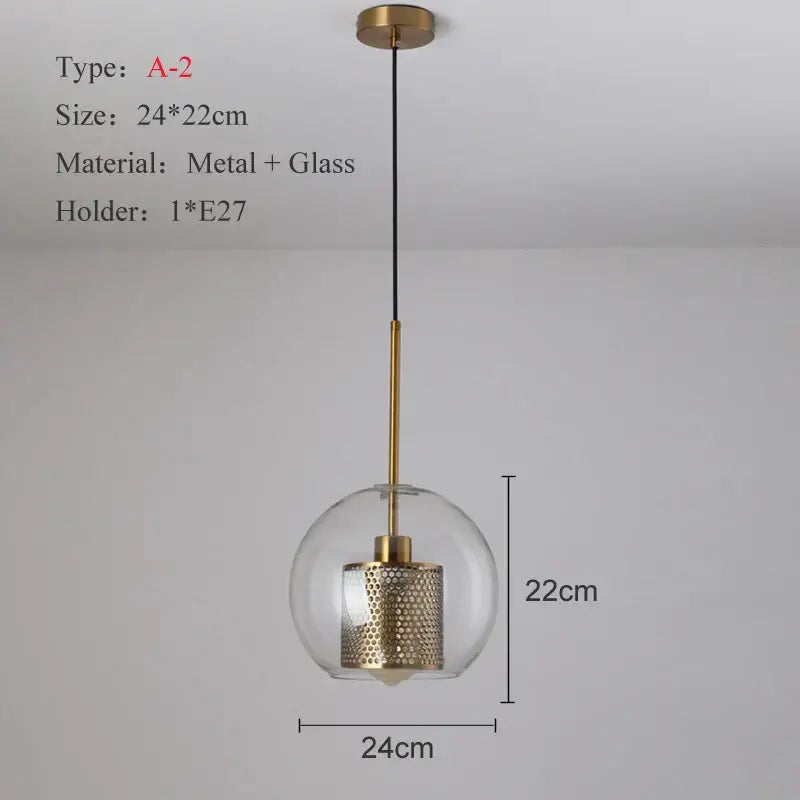 Modern gold & silver honeycomb glass pendant light kitchen fixture
