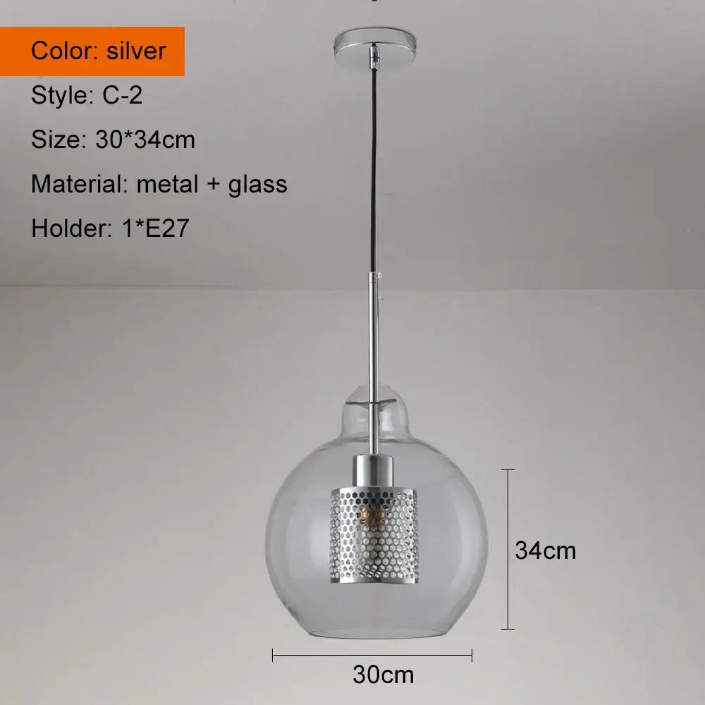 Modern gold & silver honeycomb glass pendant light kitchen fixture