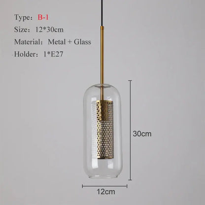 Modern gold & silver honeycomb glass pendant light kitchen fixture