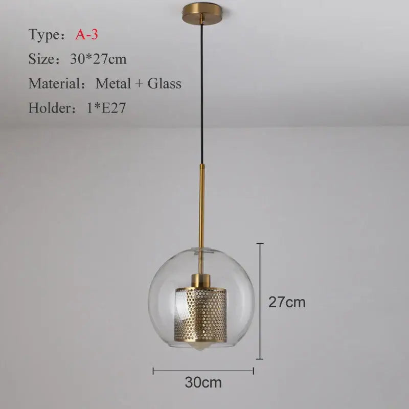 Modern gold & silver honeycomb glass pendant light kitchen fixture