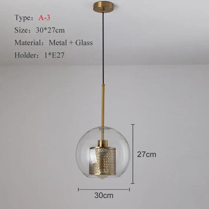 Modern gold & silver honeycomb glass pendant light kitchen fixture
