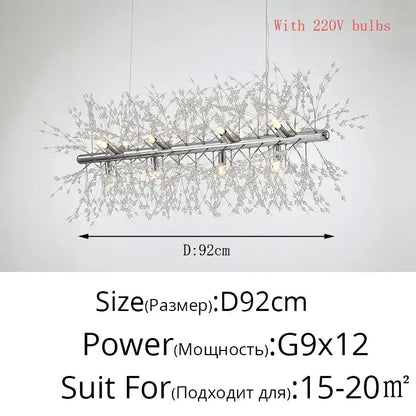 Modern gold & silver led crystal chandelier living room burst light