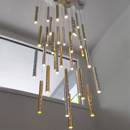 Modern gold & silver led pendant light dining room chandelier