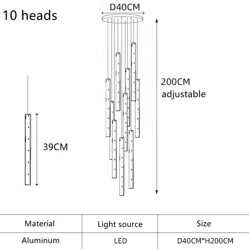 Modern gold & silver led pendant light dining room chandelier