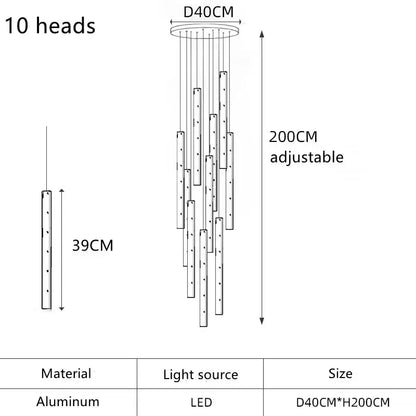 Modern gold & silver led pendant light dining room chandelier