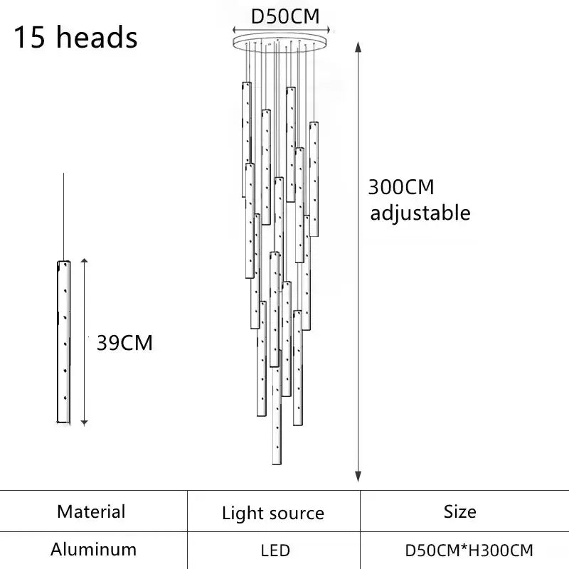 Modern gold & silver led pendant light dining room chandelier