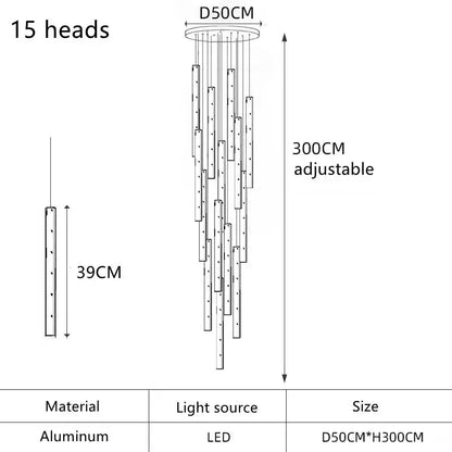 Modern gold & silver led pendant light dining room chandelier