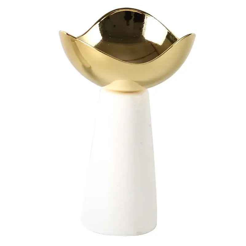 Modern gold & silver marble dessert bowl dining room snack plate