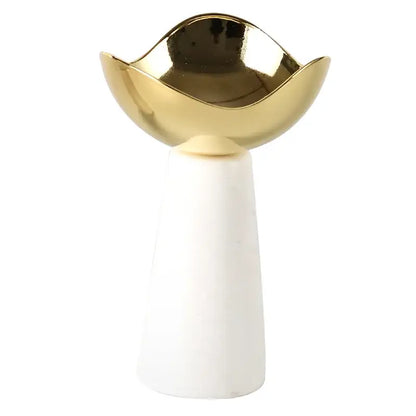 Modern gold & silver marble dessert bowl dining room snack plate