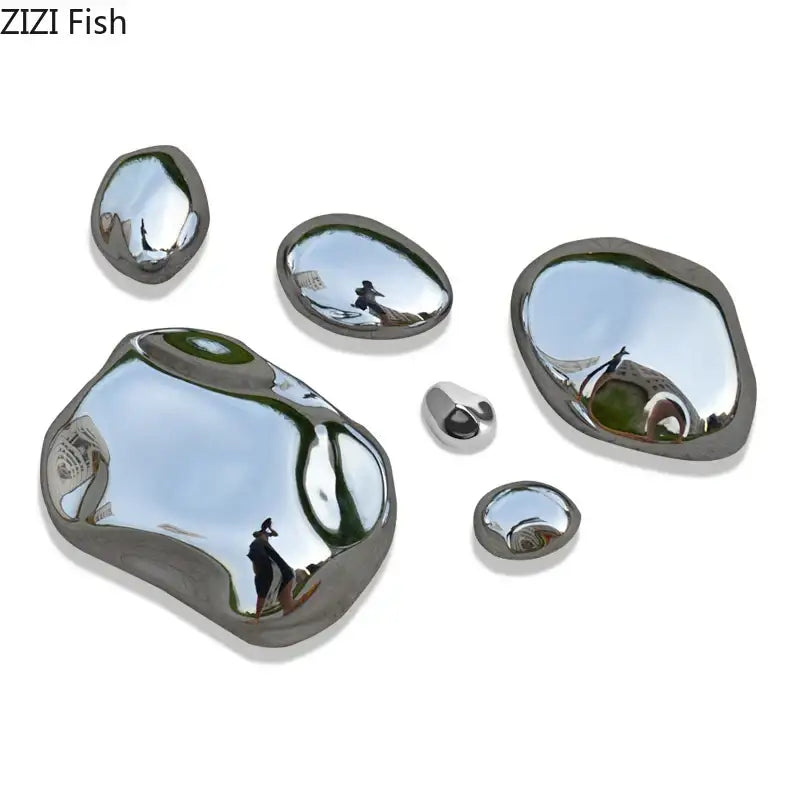 Modern gold & silver metallic rock wall hanging ornaments living room
