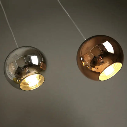 Modern gold silver & rose gold glass bubble ball pendant lights kitchen