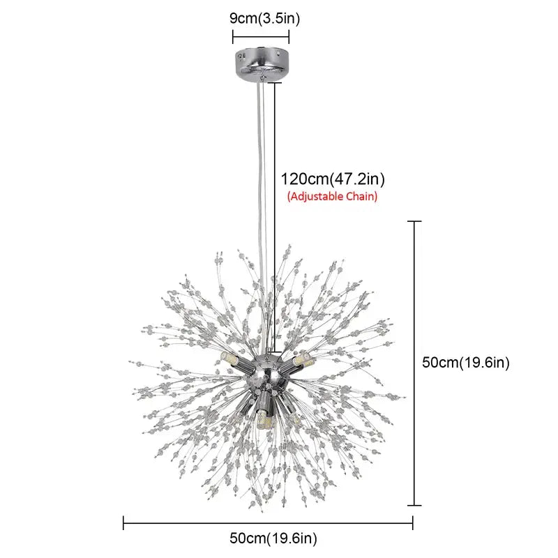 Modern gold & silver sputnik pendant light living room chandelier