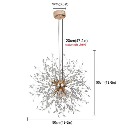 Modern gold & silver sputnik pendant light living room chandelier