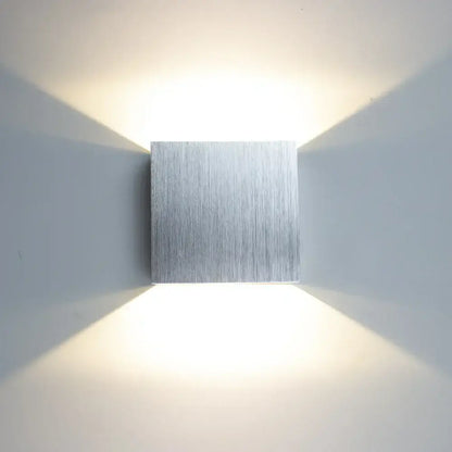 Modern gold & silver square wall lamps for bedroom