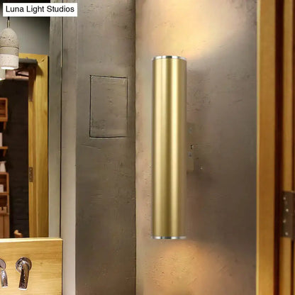 Modern gold & silver tube wall mounted sconce corridor light