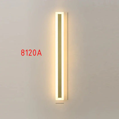 Modern gold slim led wall lamp outdoor waterproof sconce