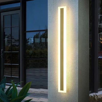 Modern gold slim led wall lamp outdoor waterproof sconce