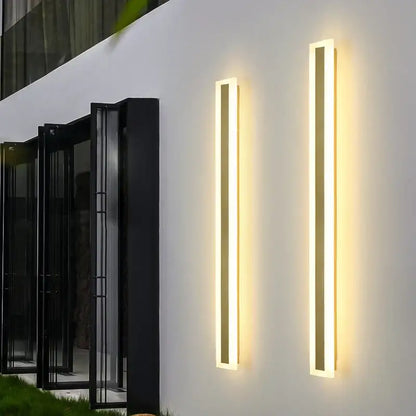 Modern gold slim led wall lamp outdoor waterproof sconce