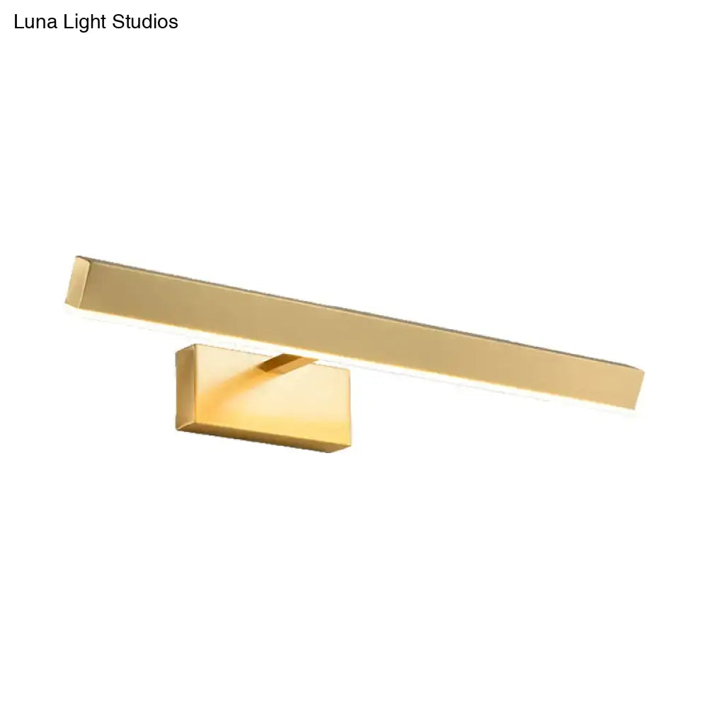 Modern gold slim rectangle vanity lighting bathroom wall light