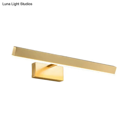 Modern gold slim rectangle vanity lighting bathroom wall light