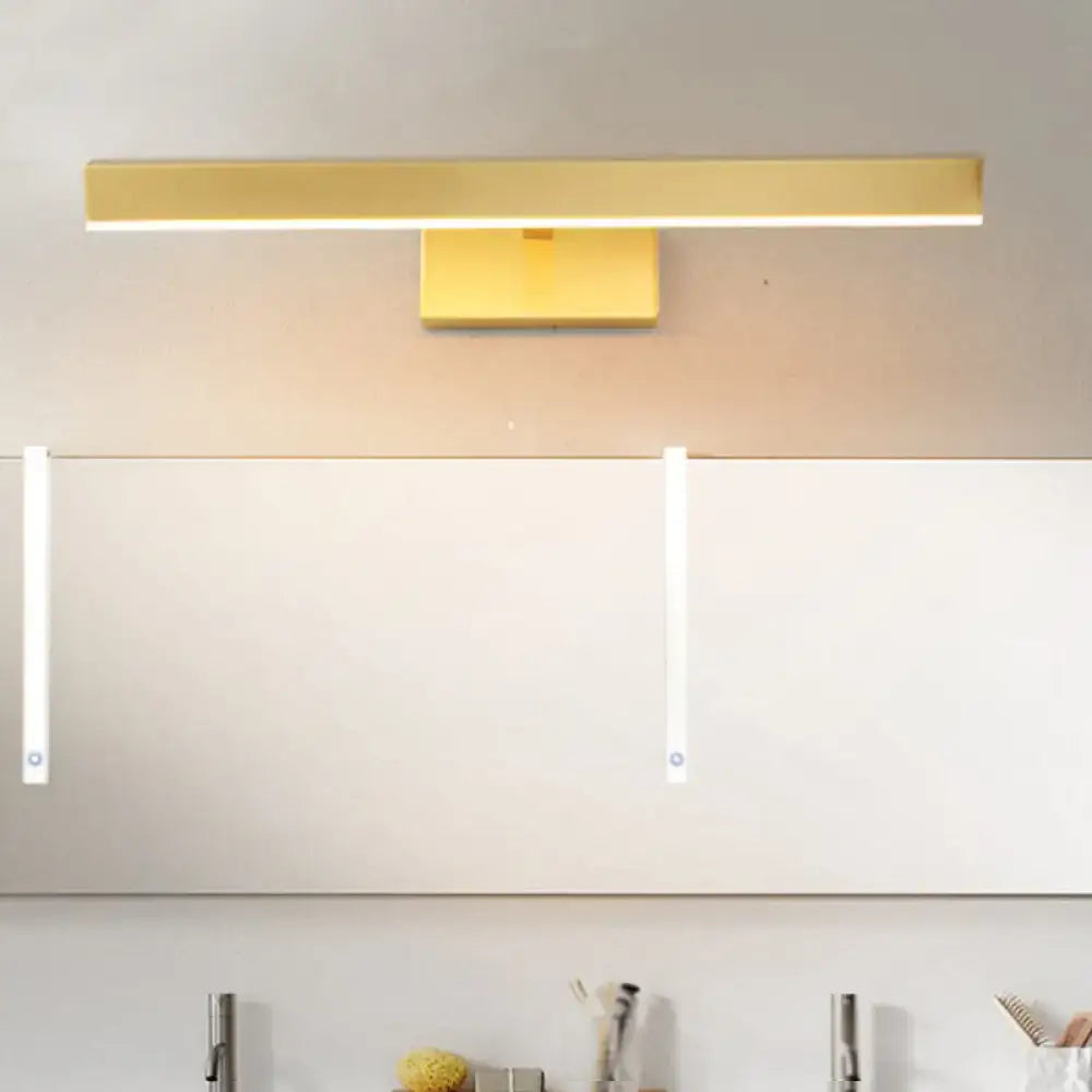 Modern gold slim rectangle vanity lighting bathroom wall light