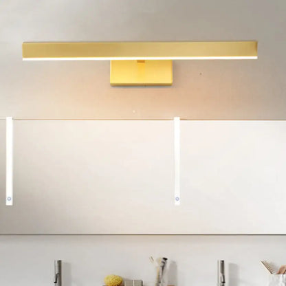 Modern gold slim rectangle vanity lighting bathroom wall light