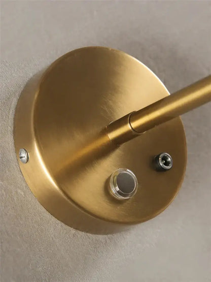 Modern gold smoked glass lampshade wall sconces bedroom light