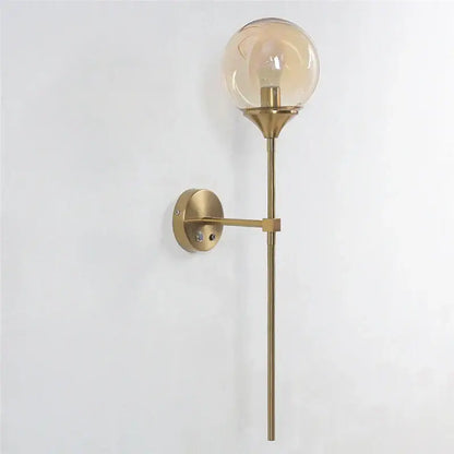 Modern gold smoked glass lampshade wall sconces bedroom light