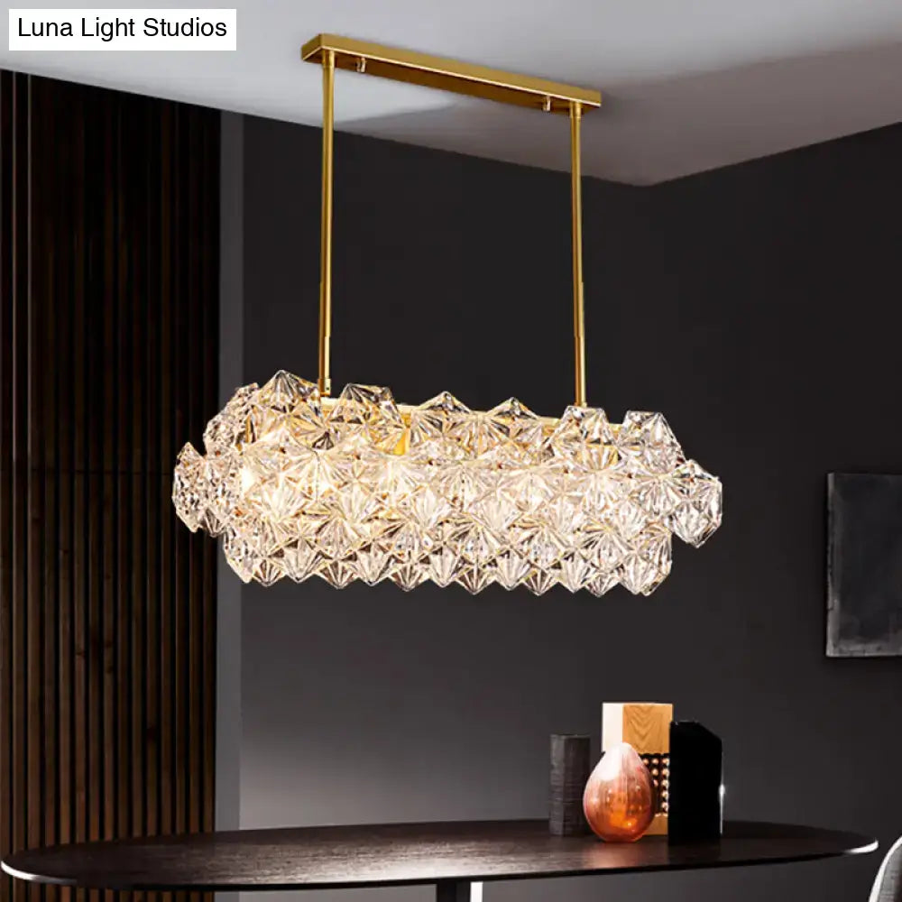 Modern gold snowflake crystal pendant light for kitchen island