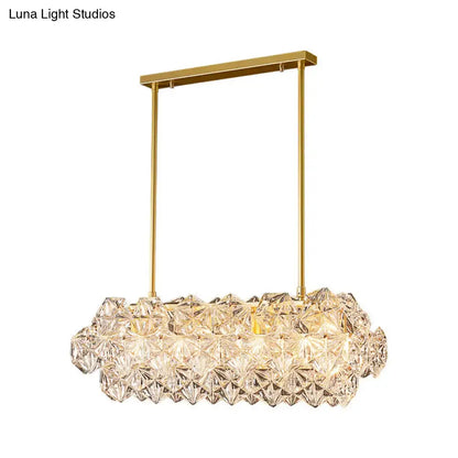 Modern gold snowflake crystal pendant light for kitchen island