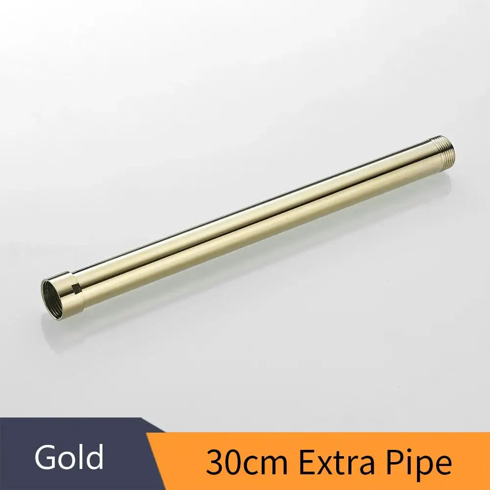 Modern gold solid brass shower extension tube arm bathroom accessory