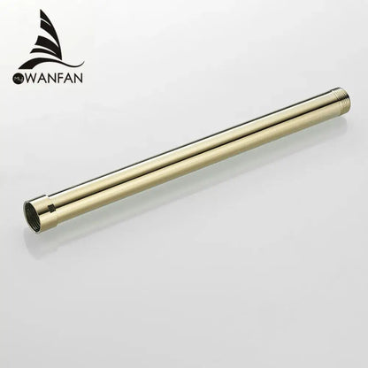 Modern gold solid brass shower extension tube arm bathroom accessory