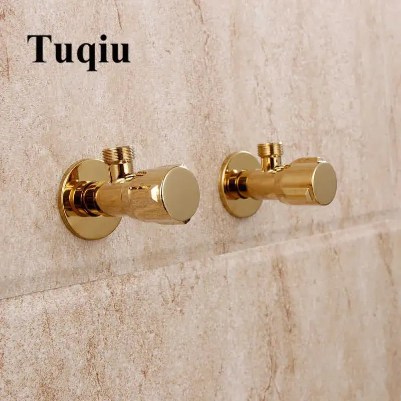 Modern gold solid brass triangle valve bathroom faucet fixture