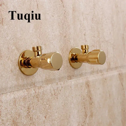 Modern gold solid brass triangle valve bathroom faucet fixture