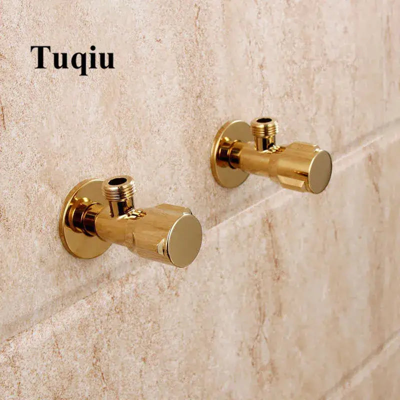 Modern gold solid brass triangle valve bathroom faucet fixture