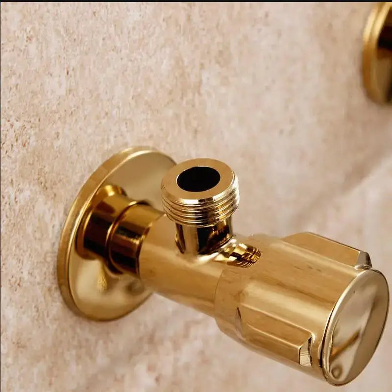 Modern gold solid brass triangle valve bathroom faucet fixture