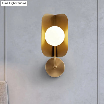 DecorBites™ Modern Gold Sphere Metal Wall Light with LED Bulb - Stylish Metal Wall Mount Fixture
