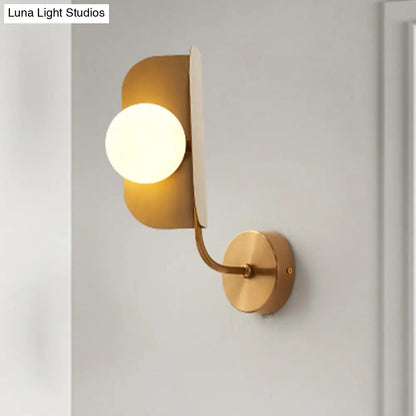 DecorBites™ Modern Gold Sphere Metal Wall Light with LED Bulb - Stylish Metal Wall Mount Fixture