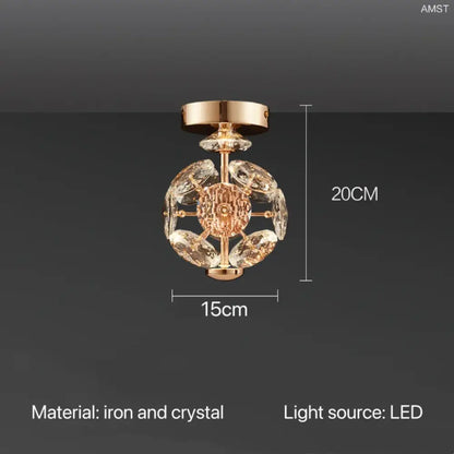Modern gold spherical crystal pendant chandelier for bedroom