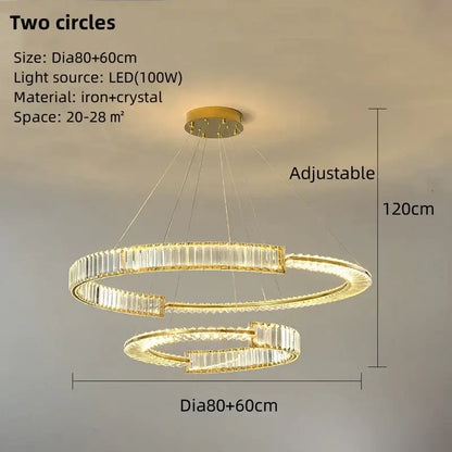 Modern gold spiral crystal led pendant chandelier dining room